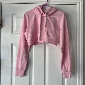 6. Reflex pink cropped hoodie size large juniors Euc